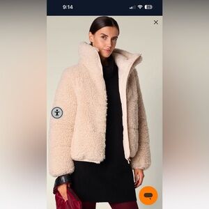 NWT. SAVE THE DUCK Cream Sherpa Jacket, Mod Kennie, size M